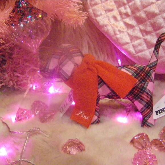 Victoria's Secret PINK Mini Dog Pink Plaid With Red Scarf NWT - Picture 12 of 12